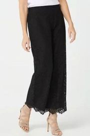 Isaac Mizrahi Live! Engineered Lace Wide Leg Pant Black