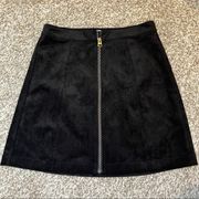 Wilfred Free Black Suede Short Mini Front Zipper Skirt Size 2