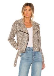 Lovers + Friends Revolve Snake Print Faux Leather Janette Jacket NWT Size Small