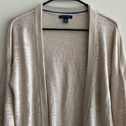 Tommy Hilfiger Tan Long-Sleeve Open Front Cardigan, Women’s Small Cardigan