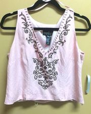 Petite Cropped Pink Tank