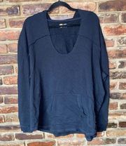 NWT Life is Good Black Pullover Relaxed Fit Hoodie Sweatshirt Women's Size XXL