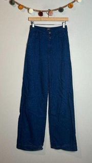 Hudson high waisted pleated wide leg trouser jeans