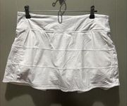 Lululemon Pace Rival Mid-Rise Skirt Long Women  Athletic Tennis PSLB Sz 10 White