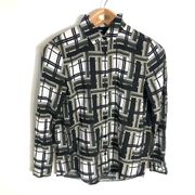 The Kooples 1 Small Black Multi Long Sleeve Button Down Blouse