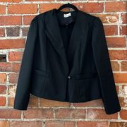VTG JERRY LEIGH California black puff-sleeve blazer, size 13/14 (modern 10)