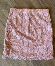 Pink Lace Ambiance Mini Skirt