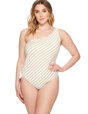 Lauren Ralph Lauren Women's One Shoulder One-Piece Gold/White 22 NWT W