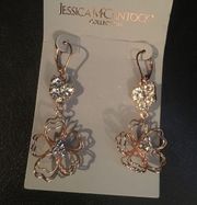 Jessicca McClintock Rose Gold & Rhinestone earring