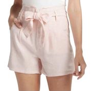 Hudson High Rise Paperbag Linen Blend Shorts in Pearl Blush New Size 32