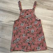 Juniors' SO Pinafore Pink Floral Jumper/Dress- Size Medium