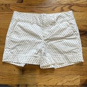 Club Monaco White Dotted Chino Shorts Sz 6