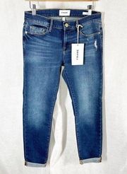 The FRAME Denim Le Garcon Jean Mid Rise Straight Jeans Size 26 Azur
