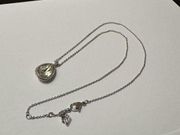 Swarovski (Swan Signed) Crystal Teardrop Silver Tone Necklace