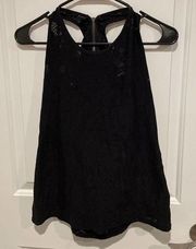 A|X Armani Exchange black stretchy sheer lace top small