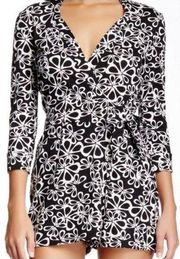 DVF Celeste Romper Black White Print