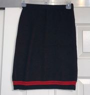 VINTAGE GUNNE SAX by Jessica McClintock Black and Red Stripe Sweater Skirt