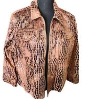 Ruby Rd. Crocodile Embossed Jacket faux leather/suede jacket