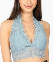 BLAIR LACE BRALETTE - BLUE GREY