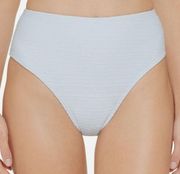 Dkny Textured High-Waist Bikini Bottom Womens Swimsuit Swim Light Blue Small NWT