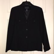 Black Fitted Classic Suit Blazer Jacket