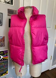 Pink Puffer Zip Up Vest 