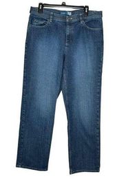 Liz Claiborne Women's Jeans Straight Leg Fit Stretch Denim Mid-Rise Size 14R