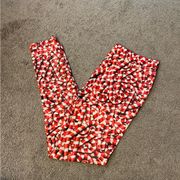 Xhilaration Red And White Christmas Candy Cane Pull On Leggings-Size L/XL