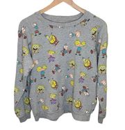 Women’s Nickelodeon Y2K gray cartoon print sweatshirt