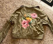 ONE OF A KIND painted floral cargo jacket