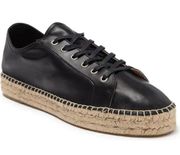 aquatalia flyn water resistant espadrille lace up leather sneakers new