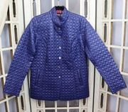 New Dennis Basso Grandma Blue Quilted Puffer Jacket Size XS