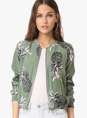 Delaney Bomber Jacket Pineapple Print Womens XS