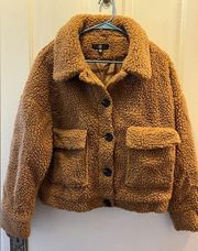 Brown Teddy Sherpa Jacket- Size 6/Medium