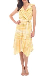 June & Hudson Asymmetrical Stripe Dress Size M