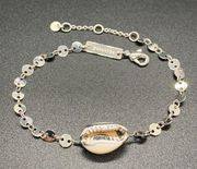 Pura Vida Silver Disc Shell Bracelet 7-8"