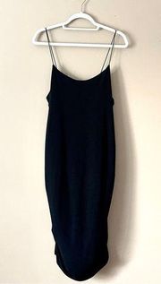 LEITH | Black Ruched Midi Bodycon Dress Sz XL