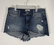 Paige Women’s Daryn Short Size 27 Blue Distressed Denim Short Destructed Cut Off