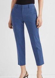 Patterned Blue Black Matie Ankle Cropped Work Pants Size 0 NWT