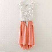 Hot & Delicious white lace orange skirted dress