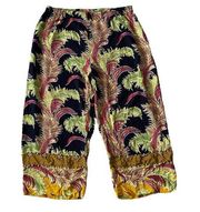 Faith by  Forrester XL women's tropical print wide leg pants beads sequin