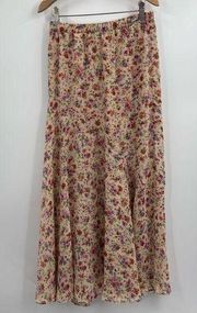 Floral Boho Floral Flowers Polyester Skirt Size Xs