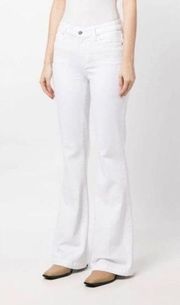 PAIGE Jeans White High Rise Bell Canyon Size 26