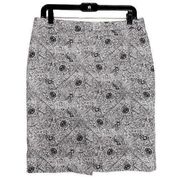 Liz Claiborne Black & White Paisley Print skirt 10