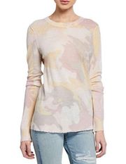 Zadig&Voltaire Long Sleeve 100% Cashmere Camo Print Sweater Multi Women's Small