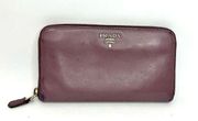 Prada Purple Saffiano Leather Zippy Wallet