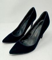 Atmosphere Women's Velvet Pointed Toe Slip-On S Pump Heels Dark Blue Size 6