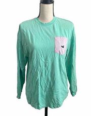 Southern Marsh Mint Green Authentic Southern Class Preppy Long Sleeve Tee sx XS