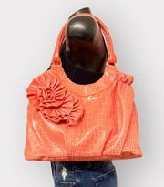 Faux Snake Skin Hobo Shoulder Bag Coral Handbag Vegan Leather Purse Accessory