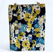 Lysse New York NEW Charity style yellow floral lined pencil skirt size Large